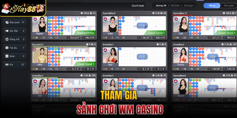 Tham gia sảnh chơi WM casino